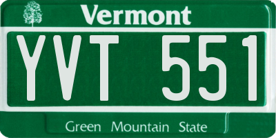 VT license plate YVT551
