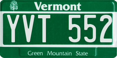 VT license plate YVT552