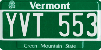 VT license plate YVT553