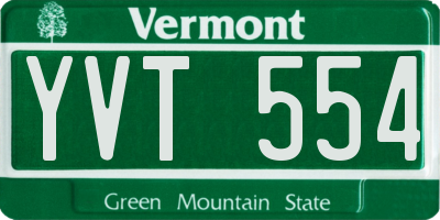 VT license plate YVT554