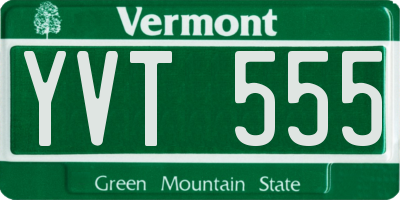 VT license plate YVT555