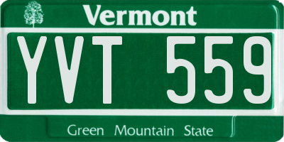 VT license plate YVT559