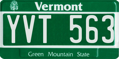 VT license plate YVT563