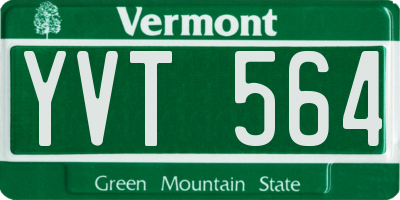 VT license plate YVT564