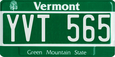 VT license plate YVT565