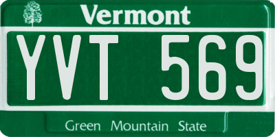 VT license plate YVT569