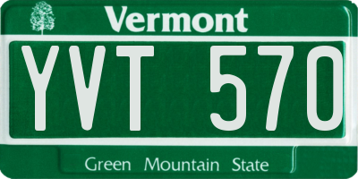 VT license plate YVT570