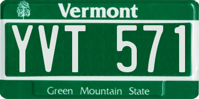 VT license plate YVT571
