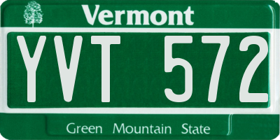 VT license plate YVT572