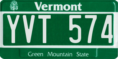 VT license plate YVT574