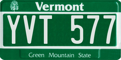 VT license plate YVT577
