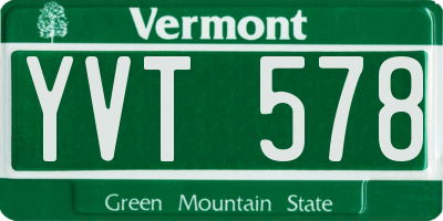 VT license plate YVT578