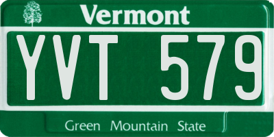 VT license plate YVT579