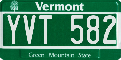 VT license plate YVT582
