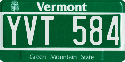 VT license plate YVT584
