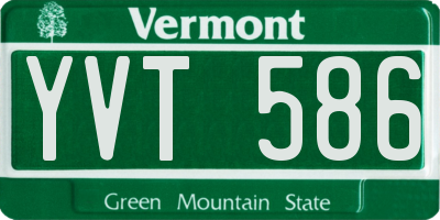 VT license plate YVT586