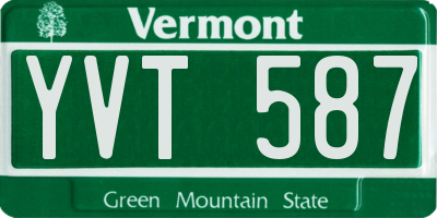 VT license plate YVT587