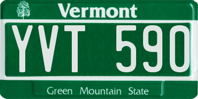 VT license plate YVT590