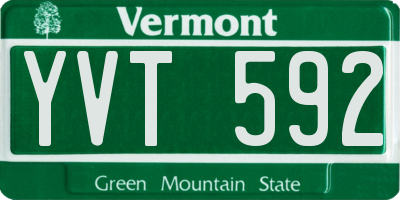 VT license plate YVT592