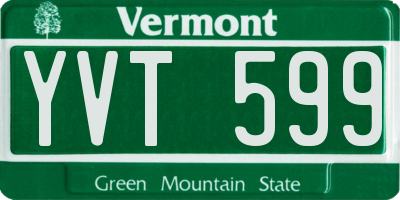 VT license plate YVT599