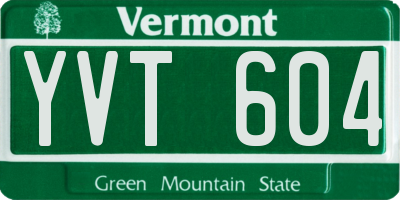 VT license plate YVT604