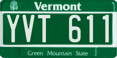 VT license plate YVT611