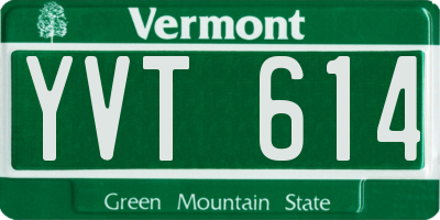 VT license plate YVT614