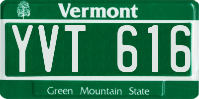 VT license plate YVT616