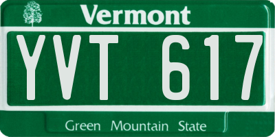 VT license plate YVT617