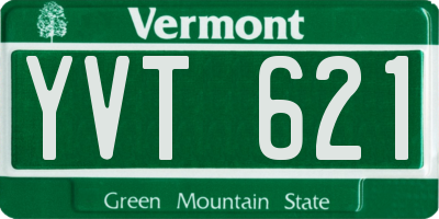 VT license plate YVT621