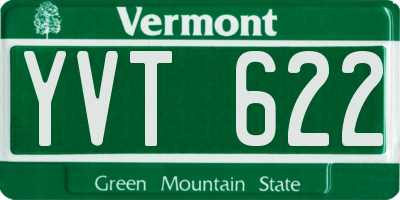VT license plate YVT622