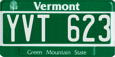 VT license plate YVT623