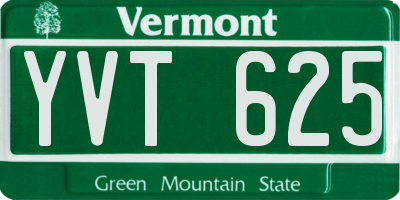 VT license plate YVT625