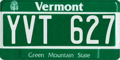 VT license plate YVT627