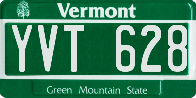 VT license plate YVT628