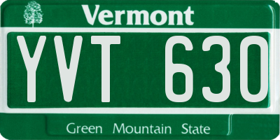 VT license plate YVT630
