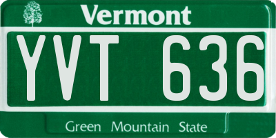 VT license plate YVT636