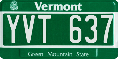 VT license plate YVT637