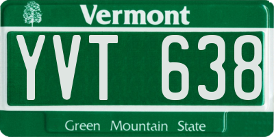 VT license plate YVT638