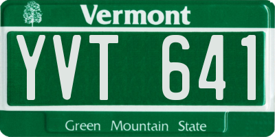 VT license plate YVT641