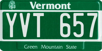VT license plate YVT657