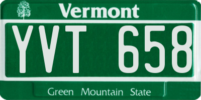 VT license plate YVT658
