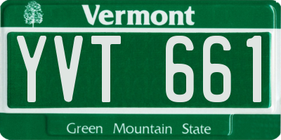 VT license plate YVT661