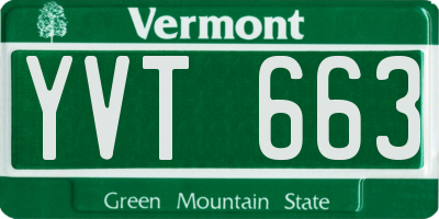 VT license plate YVT663