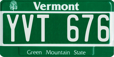 VT license plate YVT676