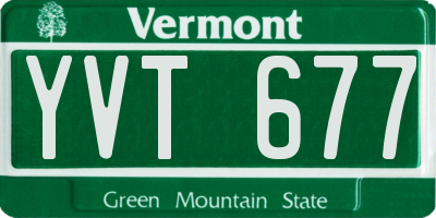 VT license plate YVT677