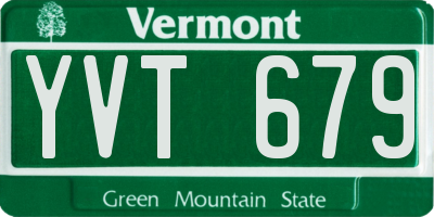 VT license plate YVT679