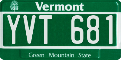 VT license plate YVT681
