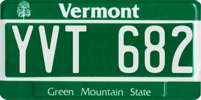 VT license plate YVT682