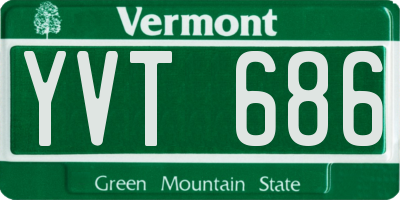 VT license plate YVT686
